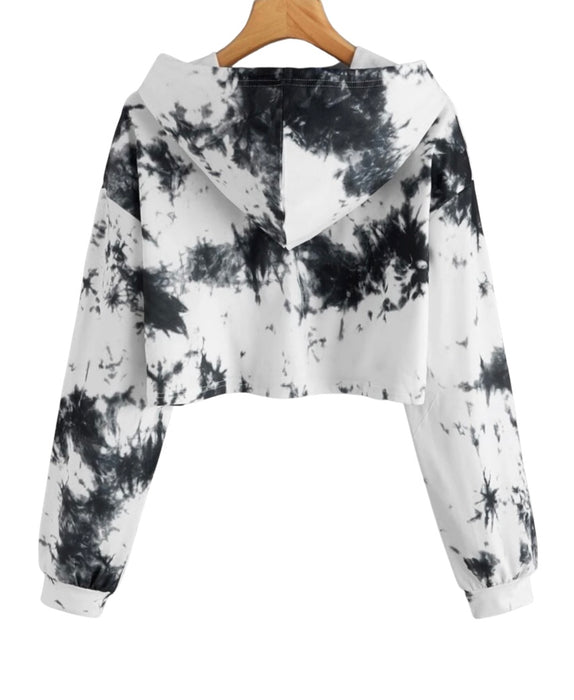 Sweat à capuche Crop Tie-dye